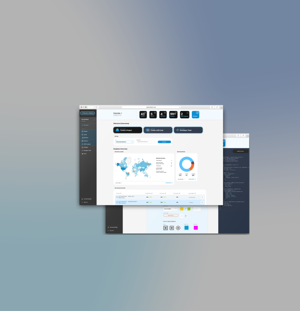 Snapshot of QR Code analytics in Openscreen dashboard